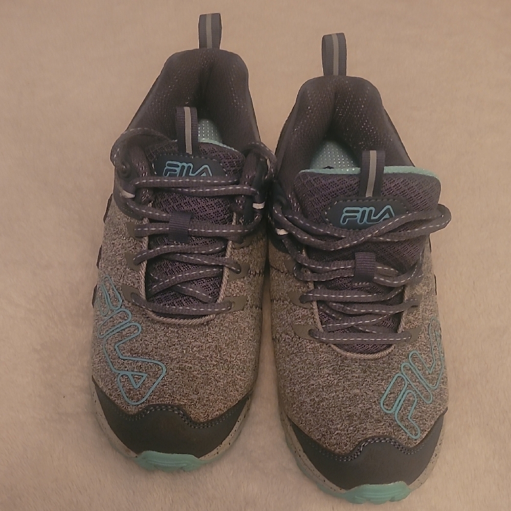 Fila Gray and Blue Sneakers with Rugged Design